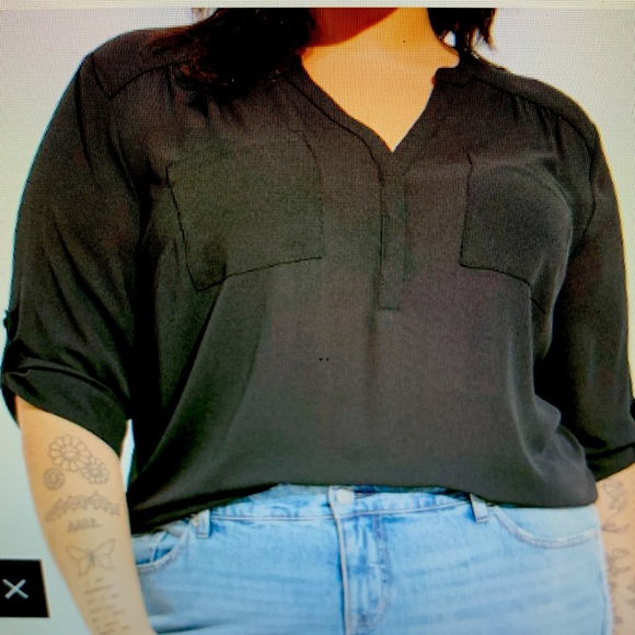 Harper Georgette Pullover 3/4 Sleeve Blouse - Picture 6 of 6